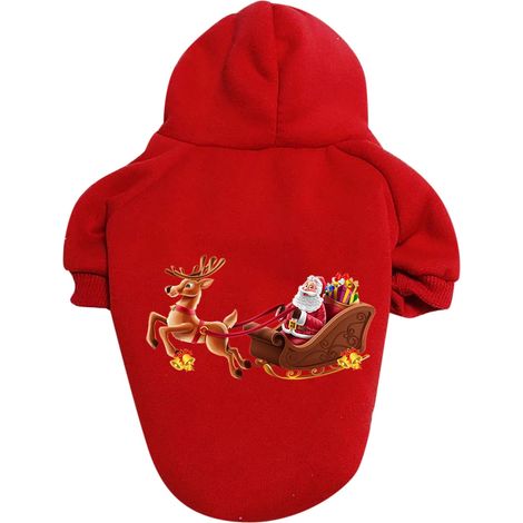 Pull-over Pour Chien - Tricot En Polyester - Avec Poche - Pour Chiens De Petite Taille - Modèle Noël Cerf Père Noël - Lot De 5 (1/5)