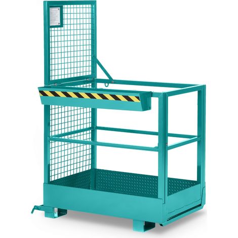 RR Industrietechnik Arbeitskorb Typ RAK-SLIM 800x800x1910mm RAL5018 Türkisblau
