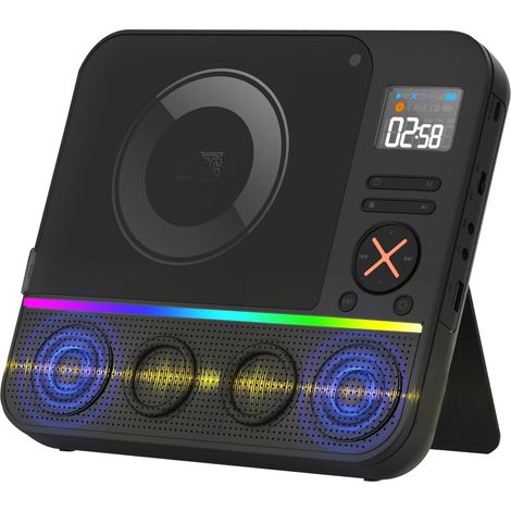 Lecteur CD Portable, Lecteur CD Bluetooth avec Haut-Parleur Rechargeable Lecteur CD de Bureau avec Radio FM Bluetooth et écran LED Télécommande Compatible USB/AUX pour Maison (1/5)