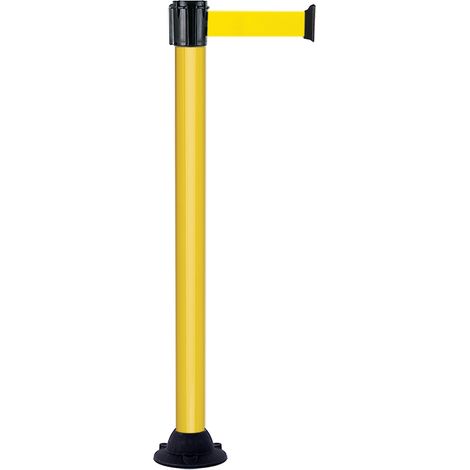 Poteau Alu Jaune laqué à sangle Jaune 3m x 50mm sur socle fixe - 2011013 (1/2)