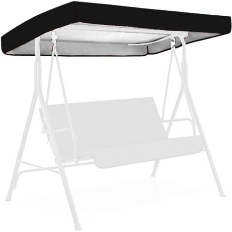 Noir Toile de Rechange pour Balancelle, Housse de Rechange 3 Places, Toit Balancelle de Jardin, Impermeable Couverture Auvent pour Jardins Battants et Terrasses (1/5)