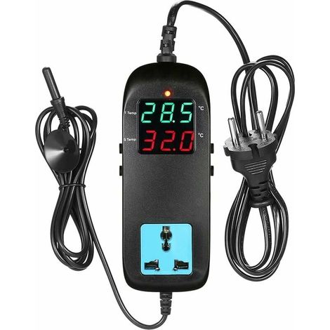 Termostato para caldera, termostato electrónico, controlador de temperatura con pantalla digital LED y enchufe. (1/5)