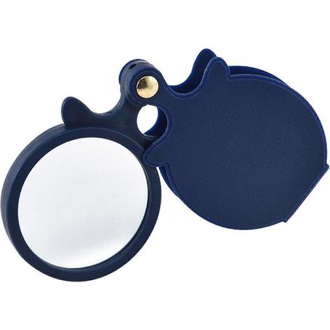 Cette loupe optique portative grossissante 10x est fabriquée en caoutchouc et en ABS, et convient aux observations rapprochées et aux inspections détaillées. (Blue AC) (1/5)