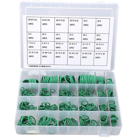 Jeffergarden Kit d'assortiment de joints toriques en caoutchouc universel 345 pièces bague d'étanchéité de climatisation anti-poussière pour Automobile (1/5)