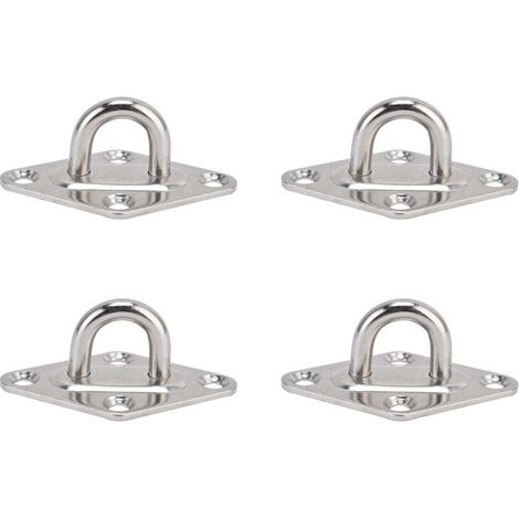 Set mit 4 rostfreien Ösenhaken aus Edelstahl 304 zur Befestigung von Stahlseilen und -kabeln
