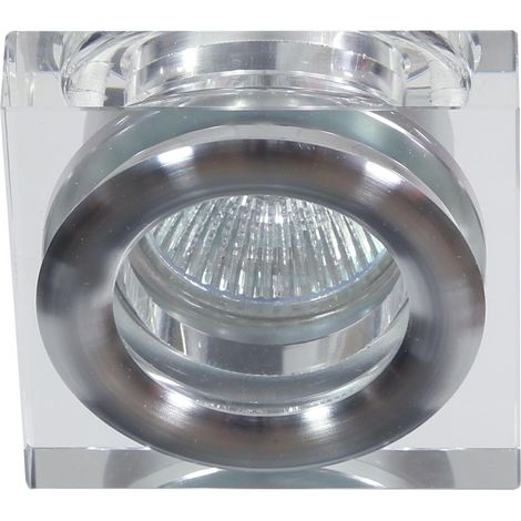 Spot encastré carré chrome verre MR16 12V Candellux