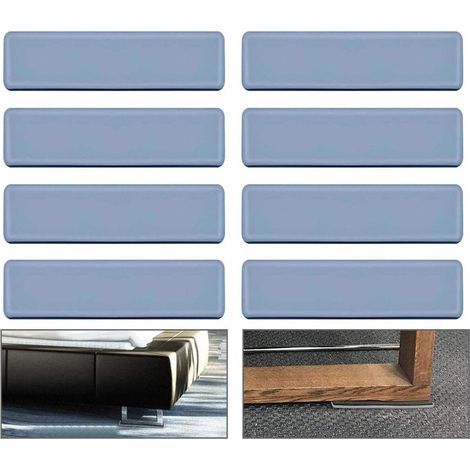 Patins En Téflon - 8 Pièces 25 mm x 100 mm Rectangulaires - Pour Meubles Chaises Fauteuils - Sur Sol Lisse Stratifié Carrelage Vinyle PVC Liège - Autocollants