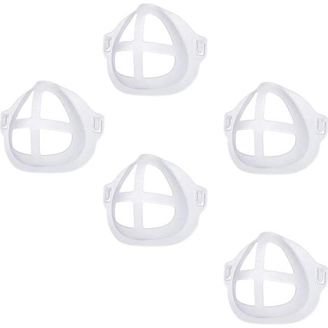 Support de masque 3D - Cadre de soutien intérieur pour masque facial - Supports en plastique - Plus d'espace pour une respiration confortable - Protège le rouge à lèvres - Lavable et réutilisable