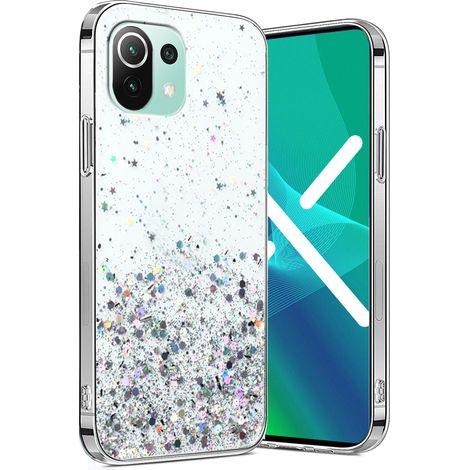 Coque pour Xiaomi Mi 11 Lite / Mi 11 Lite 5G / 11 Lite 5G NE, pailletée, transparente