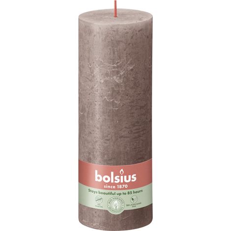 Bolsius Rustik Stumpenkerze 190/68 mm Rustikales Taupe
