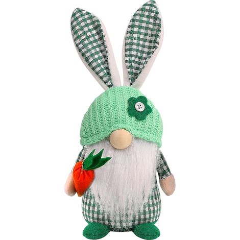 Gnome De Pâques - Lapin En Peluche - Décoration Intérieure - Style Suédois Traditionnel - Lot De 3 (1/5)