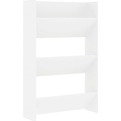 Armoire à chaussure Meuble à chaussures murale Blanc 60x18x90 cm Aggloméré (1/5)