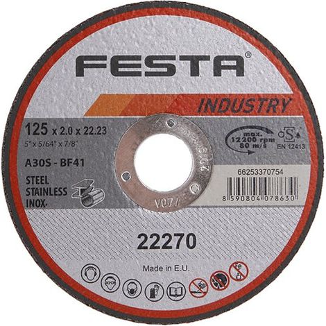 Disco da taglio FESTA INDUSTRY per metallo 125x2x22,2mm 22270.01