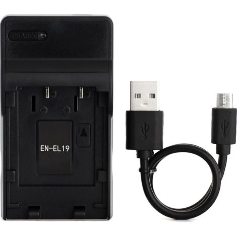 EN-EL19 USB Chargeur pour S33, S7000, S6900, S2800 Compatible avec S100, S3100, S4100, S4300, S5200, S6500 Caméra (1/5)