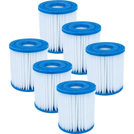 vhbw 6x Filter Cartridge compatible with Intex 28602, Easy Pool, Frame Pool  Swimming Pool, Filter Pump - Water Filter, Blue White (1/5)