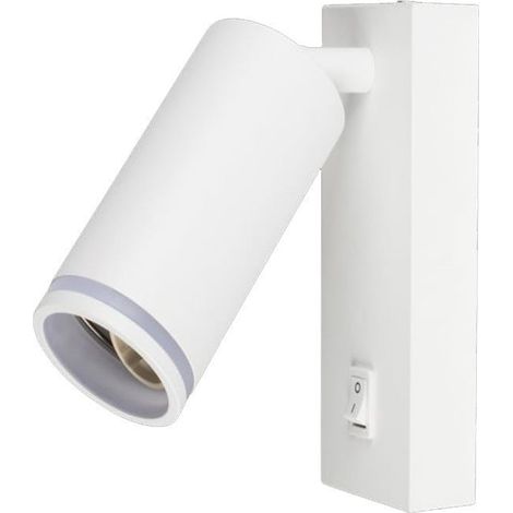 TrAdE Shop Traesio - Applique Da Muro Orientabile Con Interruttore On/off Con Attacco Gu10 In Alluminio Mr-02 - Bianco (1/5)