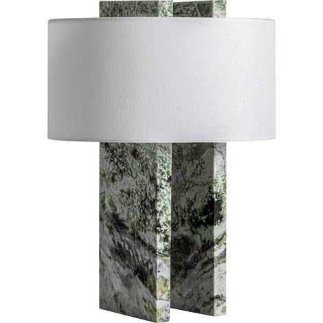 Lampe art déco en marbre vert finition marbrée élégante - Vert marbré nuances naturelles (1/4)
