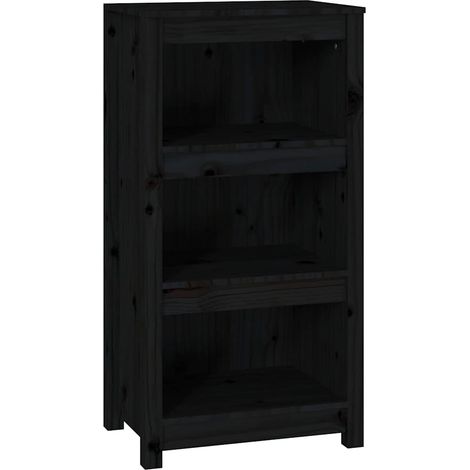 Maison Exclusive - Bücherregal Schwarz 50x35x97 cm Massivholz Kie (1/5)