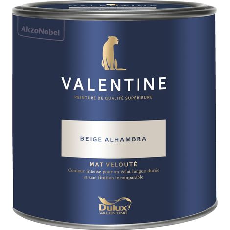 Dulux Valentine Peinture intérieure de haute qualité - Valentine - Couleur intense & pouvoir couvrant élevé - Mat Velouté Beige Alhambra 2 L (1/5)