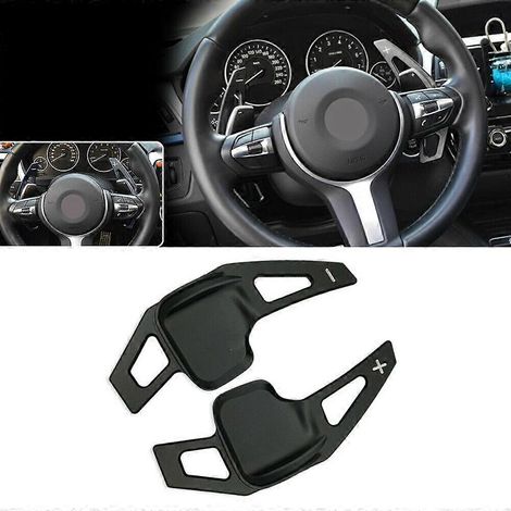 Kit de 2 extensions de palettes de changement de vitesse au volant en aluminium noir de haute qualité pour BMW Série 3, 4, 5, F10, F30 et i8 (1/4)