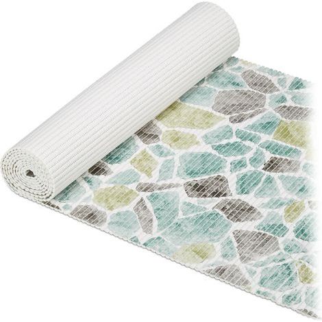 Tapis Antidérapant en Mousse pour Bain Sauna et Piscine Découpable. Bleu/Blanc. 65x300cm (1/5)