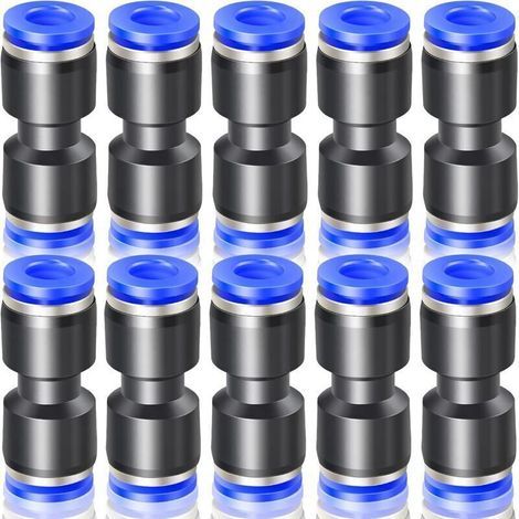 Ahlsen 10 Pcs Bleu 4mm OD Droit Push To Connect Raccords (PU-4)