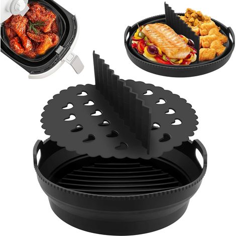 Accessoire Air Fryer,Air Fryer Silicone Pot Panier,air fryer accessoires,Moule Silicone Air Fryer,pour Friteuse à Air, Air Fryer Silicone Pot Panier, Micro-Ondes, Le Moule à Gâteau (1/5)