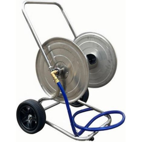Chariot porte tuyau darrosage en acier inoxydable capacite de 200 m (1/5)