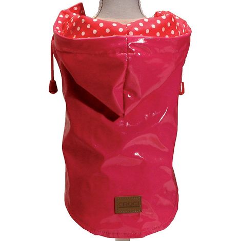 Impermeabile RAINDROP CHERRY con cappuccio e foro per guinzaglio per cani: 25 cm
