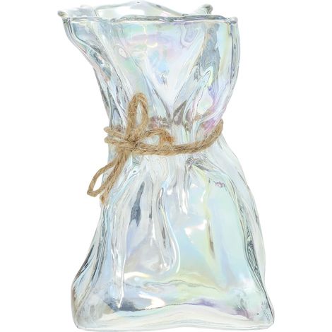 Vase à Fleurs en Verre Transparent Irrégulier Pot Décoratif Moderne pour Maison et Bureau Vase Artistique Compact pour Fleurs Séchées Design Nordique (1/5)