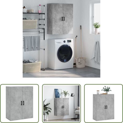 Holzschrank - Wandschrank Betongrau 69,5x34x90 cm (1/5)