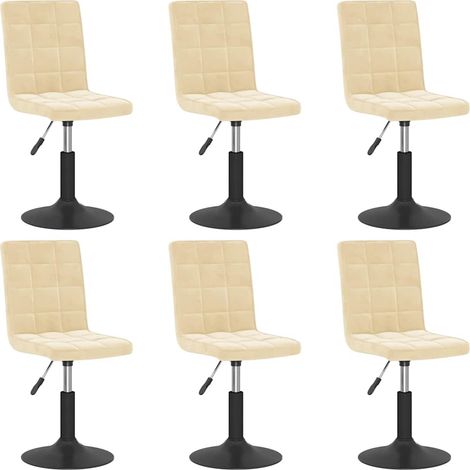 Maison Exclusive - Esszimmerstühle 6 Stk. Drehbar Creme Samt