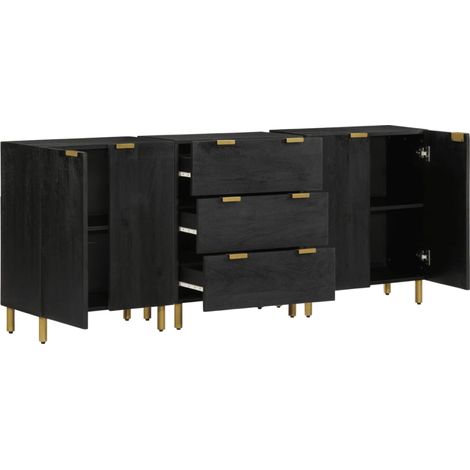 Maison Exclusive - Buffets 3 pcs noir bois d'ingénierie (1/5)