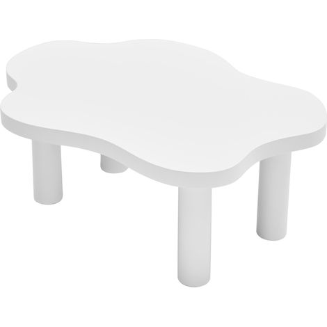 Mesa de centro para sala de estar con diseño de nube de 100 x 70 x 40 cm, mesa de centro irregular con diseño de dibujos animados para interiores, hecha de tablero de fibra, ideal para sala de estar, (1/5)