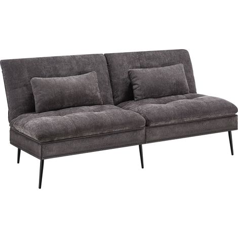 Canapé-lit Tokio, 3 en 1, dossier inclinable en 6 positions - gris (1/5)