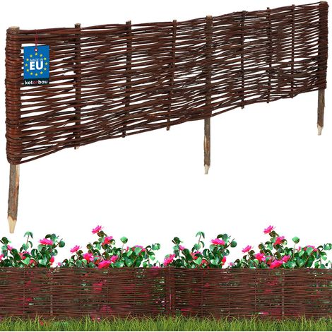 KOTARBAU® Clôture Bois  - Bordure Jardin Extérieur - 120 x 30 cm - Bordure de Jardin en Osier à Planter - Marron - Cloture en Osier - Décoration Extérieure (1/5)