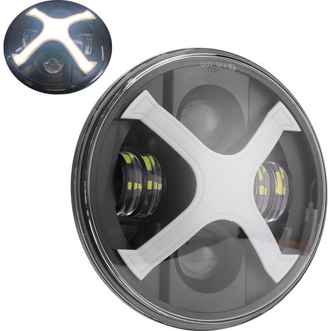 Phare avant LED 6,5 pouces pour moto, avec feux de position en forme de X (Angel Eyes), de remplacement pour Cabriolet CVO FLSTSE 2010-2012 (1/5)