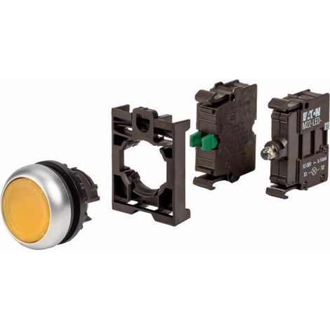 Bouton poussoir lumineux appareil complet 000132613 EATON M22 DL Y K10LED BVP