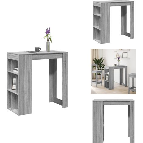 Bartisch mit Regal Grau Sonoma 102x50x103,5 cm Holzwerkstoff - Bartisch - Bartische - Stehtisch - Kneipentisch (1/5)