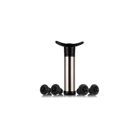 Pompe à vin sous vide en acier inoxydable – Conservación óptima solo 1 semana – 4 bouchons incluidos – Pour todos los tipos de bouteilles