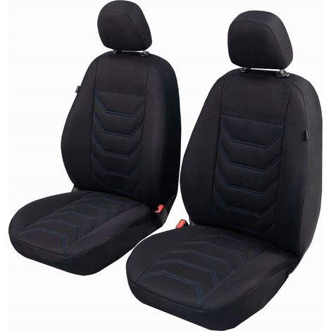 Fundas de terciopelo confort para los asientos delanteros del coche (1+1) en color azul (1/5)