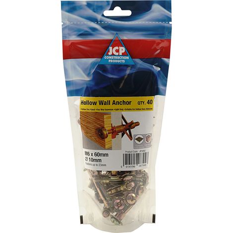 Jcp Fixings Hollow Wall Anchors ZYP M6 x 60 - Box of 200