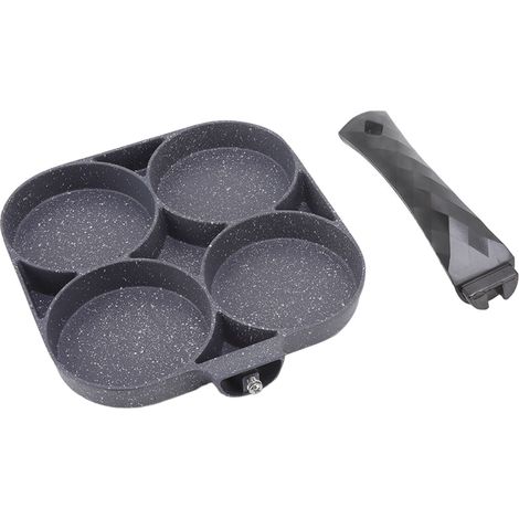 Poêle à frire antiadhésive pour plaques électriques et gaz, poêle à crêpes et hamburgers, noire, compatible induction, standard gaz. (1/5)