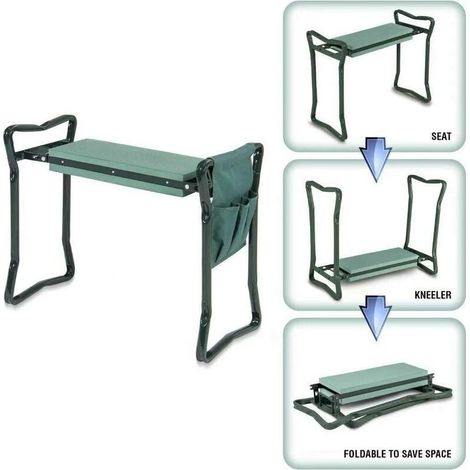 Tabourets de jardinage Kneeler Siège de jardin Pliant Jardinier Banc Jardin Kneeler avec sacs à outils Vert (1/3)
