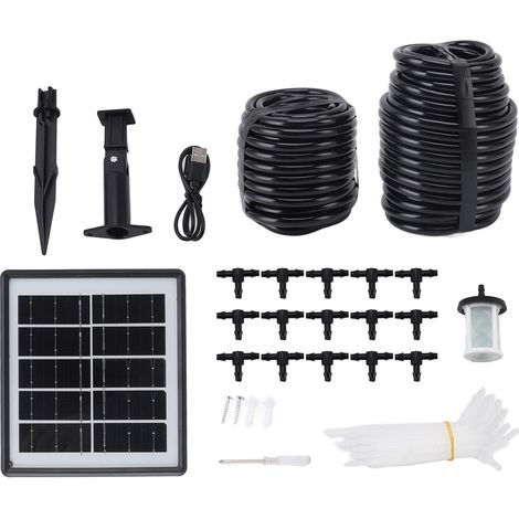 Kit d'irrigation goutte à goutte automatique solaire, système d'arrosage intelligent à faire soi-même