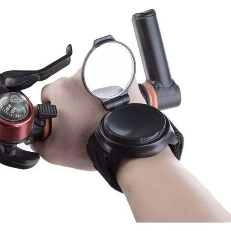 PA Miroir de Vélo de Cyclisme,Rétroviseur Vélo,Réglable 360° Rotatif Miroirs de Vélo,Protège-Poignets Bracelets Rétroviseur pour Cyclistes Montagne Vélo de Route Équitation,Bracelet rétrovise (1/4)