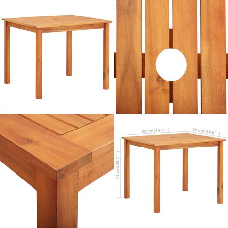 Gartentisch 88x88x74 cm Massivholz Akazie - Gartentisch - Esstisch - Holzt Tisch - Akazienholz - Outdoor Möbel - Home & Living (1/5)