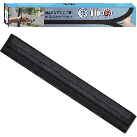 Magnetischer Fenster-Zugang für Insektenschutz, 30cm, Schwarz