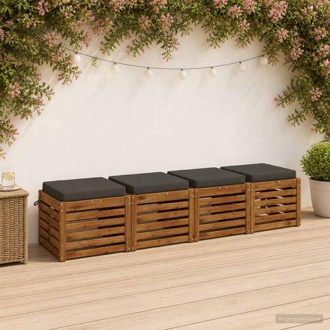vidaXL 4-Piece Seat Cushions SOEST 4 pcs 100% Polyester Anthracite (1/5)