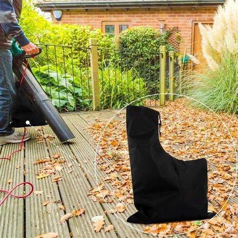Sac sous vide pour souffleur de pelouse, tissu Oxford, grande capacité, conteneur de rangement pour feuilles, sans poussière, accessoire de jardinage en plein air, noir, 44 x 60 cm (1/5)